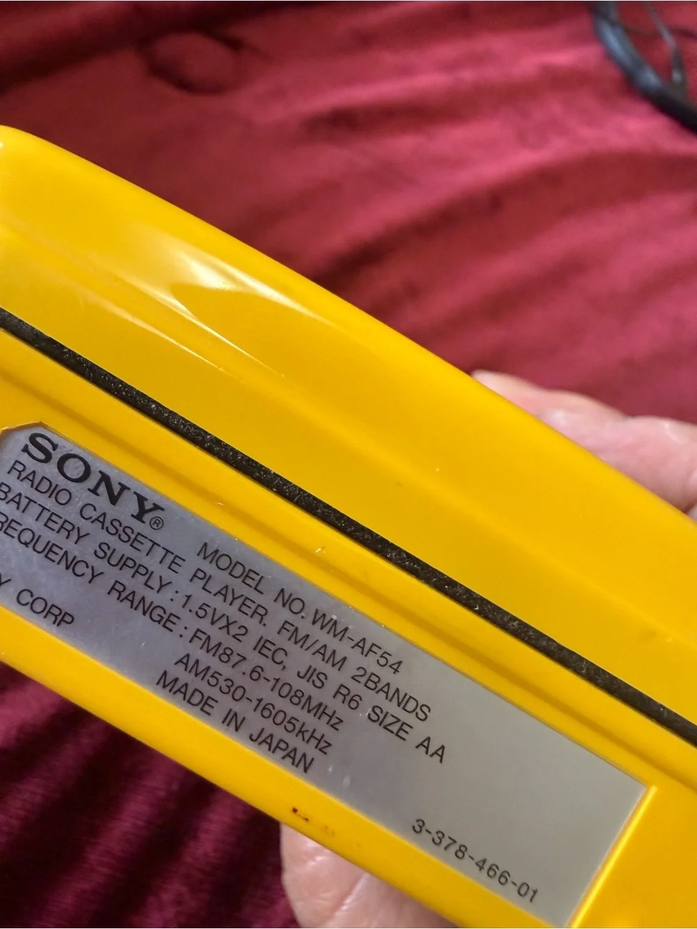 Sony Walkman Sports Portable Cassette Player - Yellow